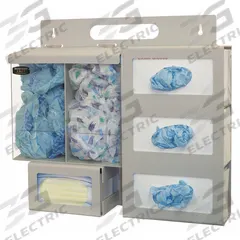 BOWMAN DISPENSERS Protection System: 22 1/8 in Overall Wd, 4 7/8 in Overall Dp, 2 Compartments (MPN LP-004). Key specifications — Material: Plastic; Color: Brown; Brand: BOWMAN DISPENSERS; Product Type: Protection System; Compatible Dispensing Product: Face Masks.