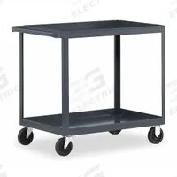 APPROVED VENDOR Utility Cart: 1,200 lb, 36 in L x 24 in W Shelf, 2 Shelves, Gray, Flat (MPN RSC-2436-2-5PO-95). Key specifications — Caster/Wheel Configuration: (2) Rigid; Brand: APPROVED VENDOR; Caster Wheel/Tread Material: Polyolefin.