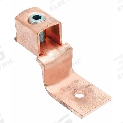 BURNDY Wire Connector: 1/0 AWG – 500 kcmil Wire Sizes, 3/8 in Stud Size - Straight Mechanical Lugs with Offset Tongues