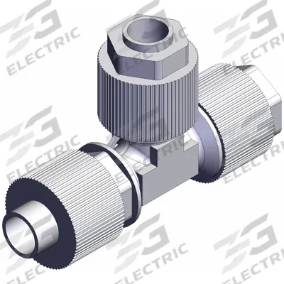 SMC Tee Fitting: 3/8 in OD x 3/8 in OD x 3/8 in OD Size - PFA Compression Tube Fittings
