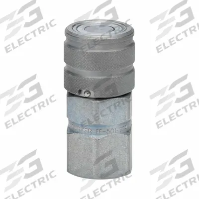 PARKER Body Assembly Coupling: 1/2 in, Steel, 12 g/min Max. Flow Rate, Push-to-Connect - FF Series Hydraulic Quick-Connect Coupling Bodies