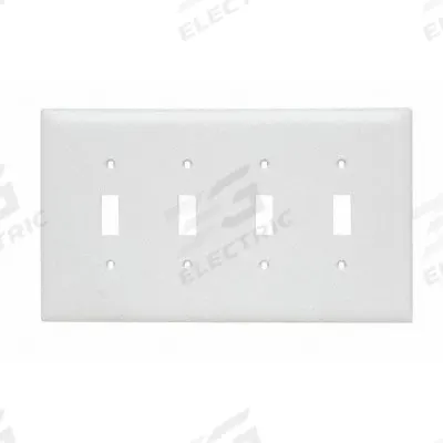 LEGRAND Wall Plate: Toggle, 4 Gang, White - General Purpose Wall Plates