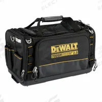 DEWALT Tough System Tool Bag: 15 in W x 15 in D x 13 1/8 in H, Ballistic Nylon, Black, 50 Pockets (MPN DWST08350). Key specifications — attr1124242: Injected Waterproof Base; attr1124236: Black; attr1124244: Ballistic Nylon; attr1124362: DEWALT.