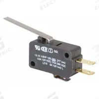 HONEYWELL Miniature Snap Action Switch: Lever Actuator, 1NO/1NC, Quick Connect (MPN V7-6C13D8-132). Key specifications — AC Contact Rating: 15 A @ 250 V; Electrical Connection: Quick Connect; Series: V7; Brand: HONEYWELL.
