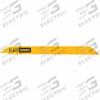 DEWALT Reciprocating Saw Blade: 18 Teeth per Inch, 12 in Blade Lg, 1 in Blade Thick, Bi-Metal, 5 PK (MPN DWAR12118). Key specifications — attr1109198: 18; attr1109200: Rigid for Straight Cuts; attr1109201: Straight; attr1109209: DEWALT.