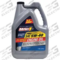 MAG 1 Diesel Engine Oil: Synthetic, Biodegradable, 1 gal Size, Bottle, 5W-40, FMX (MPN MAG62627). Key specifications — SAE Grade: 5W-40; Brand: MAG 1; Biodegradable: Biodegradable; Compatible Engine Type: Diesel Engines; Compatible Vehicle Type: Diesel Trucks; Oil Series: FMX.