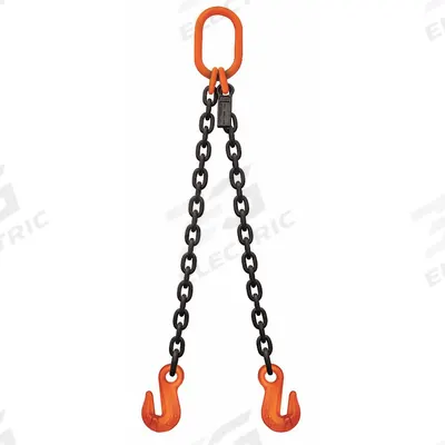 STREN-FLEX Chain Sling: 9/32 in Chain Trade Size, 100 Chain Grade, Grab Hook, Alloy Steel - Grade-100 Double-Leg Chain Slings