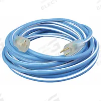 SOUTHWIRE Extension Cord: Outdoor Use, 25 ft Lg, Outlet, 5-15P, 12/3, SJEOW, Blue/White, 125V AC (MPN 1637SW0061). Key specifications — Brand: SOUTHWIRE; Temperature Rating: -94° to 221°F; NEMA Plug Configuration: 5-15P.