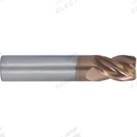 CLEVELAND Corner Radius End Mill: Carbide, T-Max Coated, 4 Flute, 1/4" Mill Dia, 1-1/8" LOC, 3" OAL (MPN C70819)