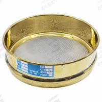 EISCO SCIENTIFIC Standard Stainless Steel Cloth Test Sieve: Stainless Steel, 8 in Outside Dia (MPN BI0139BRC). Key specifications — Screen Material: Stainless Steel; Brand: EISCO SCIENTIFIC; Frame Material: Brass; Standards: AASHTO M92; US Standard Screen Size: #35.