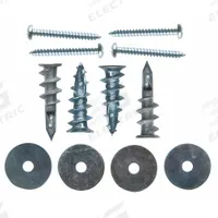 Drywall Hardware Connection Pack: Hardware Pack, Unfinished, Steel, Silver, (4) Dry Wall Anchors (MPN DWPK). Key specifications — Brand: WIRECRAFTERS; Product Type: Hardware Pack; Finish: Unfinished; Compatible Brand and Series: WireCrafters; Mounting Type: Bolt-On; Includes: (4) Dry Wall Anchors; Material: Steel.
