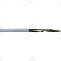 CHAINFLEX Control Cable: 16 AWG, 25 Conductors, 100 ft, PUR Jacket, 1,000 V (MPN CF77-UL-15-25-100). Key specifications — Conductor Material: Copper; Conductor Configuration: Single; Minimum Bend Radius Factor - Fixed: 4 x OD; Minimum Bend Radius Factor - Flexible: 5 x OD; Includes Ground: Yes; Minimum Bend Radius Factor - E-Chain: 6.8 x OD; Resistance Properties: Flame Retardant; Standards: cRUus.