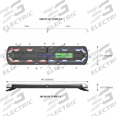 CODE 3 LED Lightbar: Emergency Vehicle Full-Size Light Bar, Amber/Blue/Red - Emergency Vehicle Full-Size Light Bars