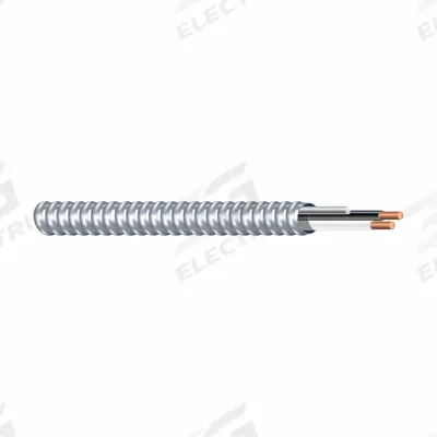 SOUTHWIRE Metal Clad Cable: 6 AWG, 3 Conductors, Copper, 50 ft, Aluminum, Std - Standard Metal-Clad Cables