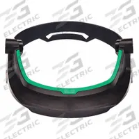 MSA Face Shield Frame: Slotted Attachment Type, HDPE, Black/Green, Compatible with V-Gard® Series (MPN 10187162). Key specifications — Attachment Type: Slotted; Product Type: Frame; Material: HDPE; Color: Green; Includes: Universal Strap; For Use With: Face Shield; Brand: MSA; Compatible with Brand: MSA.