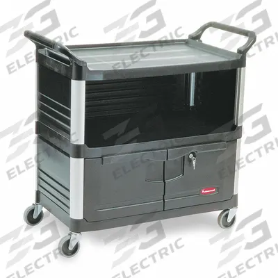 RUBBERMAID COMMERCIAL PRODUCTS Equipment Cart: Enclosed, 300 lb Max Load Capacity - Enclosed Plastic Carts