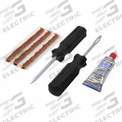 TRU-FLATE Tire Repair Kit: Tire Repair Kit, Truck Tires, 4 Pieces (MPN 15-163). Key specifications — Product Type: Tire Repair Kit; Compatible Tire Type: Truck Tires; Brand: TRU-FLATE; Includes: (3) Strings.