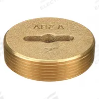 AB&A Cover: 2 in Overall Dia, 2 in Overall Ht, Brass, Brass, Brass, Screw-In (MPN 60360). Key specifications — Color: Brass; Brand: AB&A; Finish: Brass.