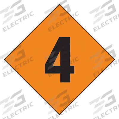 LABELMASTER Fire Division Symbol Placard: 4, 12 in, 12 in Label Wd, Magnetic Vinyl