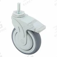 APPROVED VENDOR Stem Caster: Swivel, 5 in Wheel Dia., Inch, 1 1/4 in Wheel Wd, Polyolefin (MPN P17S-RP050K-ST1-TB-001). Key specifications — attr1111390: APPROVED VENDOR; attr1111403: Ball; attr1111394: 1/2"-13; attr1111436: Gray; attr1176848: Swivel with Total Lock.