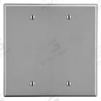 HUBBELL Wall Plate: Blank, 2 Gang, Gray, Std Size (MPN P23GY). Key specifications — Brand: HUBBELL; Material: Polycarbonate.