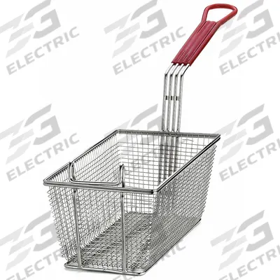 TABLECRAFT PRODUCTS Fryer Basket: Rectangle, Coated Handle, 10 in Overall Dp, 22 1/2 in Overall Ht - Fryer Baskets