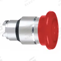 SCHNEIDER Mushroom Head Push Button: Red, 22 mm Mounting Size, Metallic, Momentary (MPN ZB4BW443). Key specifications — Brand: SCHNEIDER; Action: Momentary; Series: XB4; Push Button Material Type: Metallic.