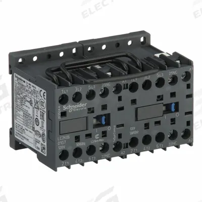 SCHNEIDER Miniature IEC Magnetic Contactor: Reversing, 3 Poles, 3NO Contacts, 6 A - Miniature, Reversing IEC Contactors