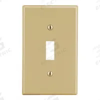 HUBBELL Wall Plate: Toggle, 1 Gang, Ivory, Midsize Size (MPN PJ1I). Key specifications — Brand: HUBBELL; Material: Polycarbonate.