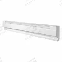 CADET Electric Baseboard Heater: Residential Grade, 750W/1000W, Thermostat Not Included, White (MPN 4F1000W). Key specifications — Thermostat Included: Thermostat Not Included; Duty Rating: Residential Grade; Housing Style: Conventional; Wattage Output: 750W/1000W; Housing Color: White; Voltage: 208/240V AC; Brand: CADET.