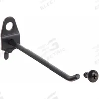 APPROVED VENDOR Single Rod Pegboard Hook: 1/4 in Peg Hole, For 1 in Pegboard Hole Spacing, 10 PK (MPN 5TPG2). Key specifications — Color: Black; Locking System: Screw-In; Mounting Type: Surface; Accessory Type: 30-Degree Single Hook; Brand: APPROVED VENDOR.