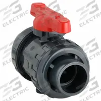 ASAHI Manual Two-Way Ball Valve: 1 1/2 in, PVC, Straight, 230 psi Max. Pressure (CWP), One-Piece (MPN 111605015). Key specifications — attr1008170: ASAHI; attr1017899: Tee.