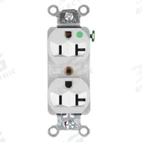 HUBBELL Receptacle: Hospital Grade Fed. Spec., Duplex, 5-20R, Gray, 125V AC, 20 A, 2 Pole / 3 Wire (MPN HBL8300HG)
