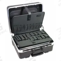 WESTWARD Tool Case: 17 5/16 in W 10 in D 20 5/16 in H, Plastic, Black, Hinged Lid, Combo (MPN 45KK80). Key specifications — attr1116905: Black; attr1116917: Hinged; attr1116946: WESTWARD; attr1116904: Combination.