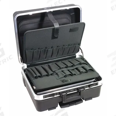 WESTWARD Tool Case: 17 5/16 in W 10 in D 20 5/16 in H, Plastic, Black, Hinged Lid - Plastic Tool Cases
