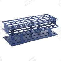 Tube Rack: 3 3/8 in Overall Wd, 10 in Overall Ht, 4 in Overall Lg, POM, Blue, (40) Wells, Benchtop (MPN HS27513B). Key specifications — Material: POM; Mounting Location: Benchtop; Color: Blue; Product Type: Test Tube Rack; Total Holding Capacity: (40) Wells; Brand: HEATHROW SCIENTIFIC.