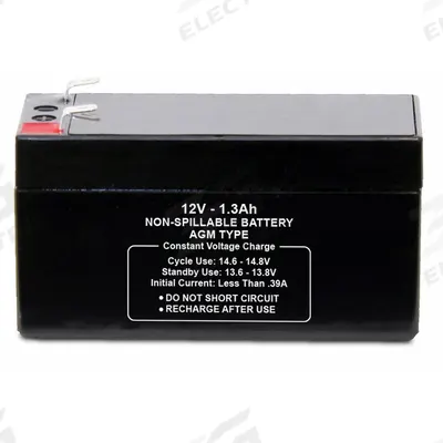 APPROVED VENDOR Sealed Lead Acid Battery: 12V DC, 1.3 Ah Capacity, 2.09 in Ht, 1.7 in Wd - AGM Sealed Lead Acid Batteries