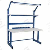 BENCHPRO Workbenches: Adj Ht, Laminate, 60 in x 30 in, 5,000 lb Overall Load Capacity, Blue (MPN DFC-5). Key specifications — Brand: BENCHPRO; Height Adjustability: Adjustable Height.