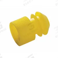 Stopper: Polyethylene, 15 to 17 Stopper Size, 0.6 in Top Dia, 0.8 in Overall Ht, Yellow, 0 Holes (MPN 276155-000Y). Key specifications — Standards: RoHS; Brand: DYNALON; Color: Yellow; Stopper Size: 15 to 17; Material: Polyethylene.