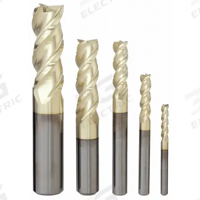 APPROVED VENDOR End Mill Set: Square, 5 Pc, Carbide, ZrN Coated, 3 Flute - Carbide Square End Mill Sets for Nonferrous Materials