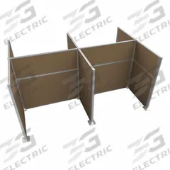 VERSARE Cubicle Kit: 72 in Overall Ht, 48 in_72 in Overall Wd, 8 Panels, Latte, Fabric (MPN HPK-4P4-S-BRN). Key specifications — Panel Color: Latte; Brand: VERSARE; Panel Material: Fabric.