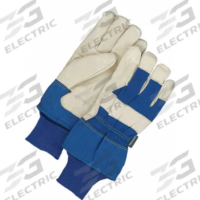 BDG Leather Gloves: Universal, Premium, Work Glove, Pigskin, Wing Thumb, Knit Cuff - Work Gloves