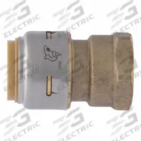 SHARKBITE MAX Push-Fit Adapter Fitting: Straight, 3/4 in Pipe Size, Push-to-Connect x FNPT, Brass (MPN UR088). Key specifications — Brand: SHARKBITE MAX.
