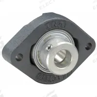 INA 2 Bolt Flange Bearing: Radial Ball, 17 mm Bore, Cast Iron, Eccentric Collar, 81 mm Lg, Rhombus (MPN FLCTE17-XL). Key specifications — Bore Type: Cylindrical; Brand: INA; Lubricant Material: Lithium Complex Grease; Mounting Bolt Size: M6; Split Housing: Not Split; System of Measurement: Metric.