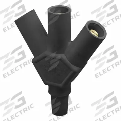 LEVITON 3-Fer: Female-Male-Male-Male, Black, 600V AC, 400 A - 3-Fer Triple-Tap Tees