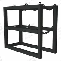 DURHAM MFG Gas Cylinder Rack: Vertical, 16 in x 36 in x 30 in, For 3 Cylinders (MPN GCRV-163630-08T). Key specifications — attr34863: DURHAM MFG; attr34955: Powder Coated; attr34956: Black.