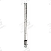 APPROVED VENDOR Wire Shelf Post: 86 in x 1 in, Steel, Split Sleeve, Silver, Leveling Feet Included (MPN 45VX77). Key specifications — Brand: APPROVED VENDOR; Recommended Environments: Dry; Leveling Feet Included: Yes; Color: Silver; Finish: Chrome; Material: Steel.