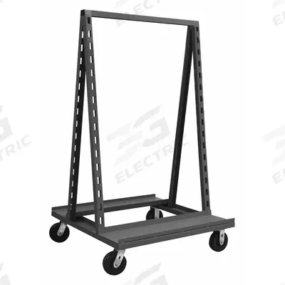 APPROVED VENDOR Bin Cart: 2,400 lb, 0 Bins/Tubs, Gray, 38 1/2 in L x 40 in W x 67 1/2 in H - Customizable Large Bin-Tray Carts with Slotted A-Frame