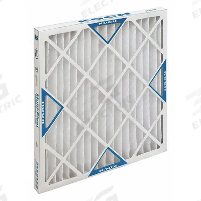 KOCH Pleated Air Filter: 20 in x 20 in x 2 in, MERV 8 - MERV 8 Pleated Air Filters