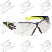 HEXARMOR Safety Glasses: CBR65 Lens, Half-Frame, Anti-Fog/Hard Coat/TruShield®, Dielectric/Vented (MPN 11-13005-02). Key specifications — Brand: HEXARMOR; Frame Color: Charcoal/High-Visibility Yellow; Lens Color: CBR65; Lens Properties: Anti-Fog / Scratch-Resistant.